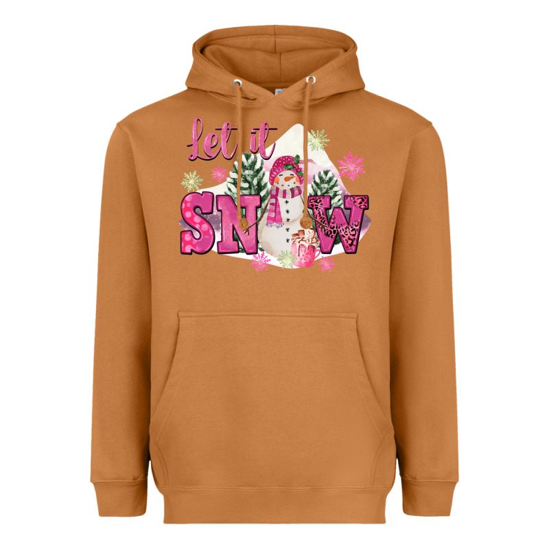 Let It Snow Pink Christmas Heavyweight Hoodie by FaDigitalArtStudio | Teevron