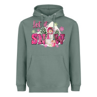 Sage Let It Snow Pink Christmas Heavyweight Hoodie - FaDigitalArtStudio