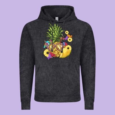 Pineapple Enjoying Vintage Hoodie Designed By Barkaloodesign