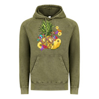 Vintage Olive pineapple enjoying Vintage Hoodie - BarkalooDesign