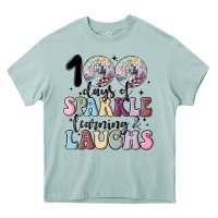 Arona 100 days of sparkle learning and laugh faux sequin Heavy Core Tee - MaliasSmallBusiness