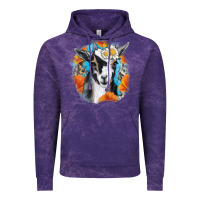 Cloud Purple Daisy Goat With Background Vintage Hoodie - RanaPortraitStore