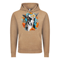 Vintage Coffee Daisy Goat With Background Vintage Hoodie - RanaPortraitStore