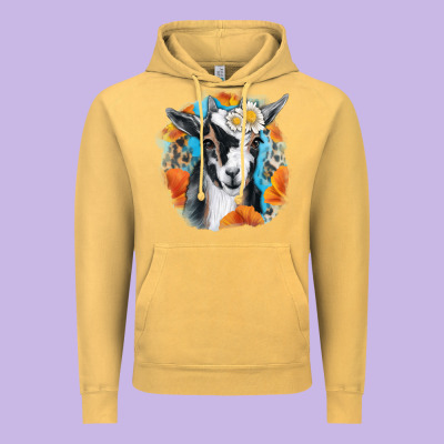 Daisy Goat With Background Vintage Hoodie Designed By Ranaportraitstore