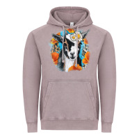Vintage Zinc Daisy Goat With Background Vintage Hoodie - RanaPortraitStore