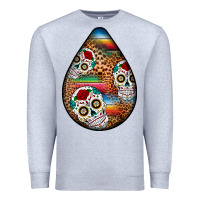 Heather Grey mexican teardrop  2 Premium Sweatshirt - BundleAndBundleShop