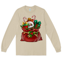 Mushroom Chrismas Santa claus bag Long Sleeve Tee - NancyCooperArtShop