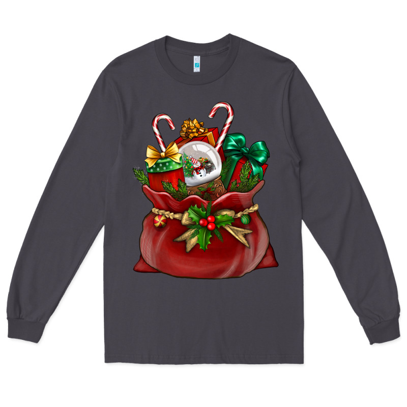 Chrismas Santa Claus Bag Long Sleeve Tee by NancyCooperArtShop | Teevron