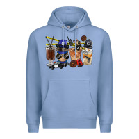 Colony Blue Police Coffee Cups Premium Hoodie - FaDigitalArtStudio