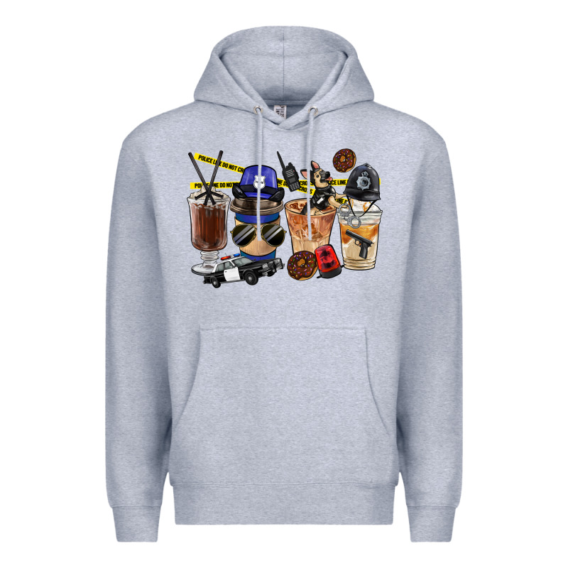 Police Coffee Cups Premium Hoodie by FaDigitalArtStudio | Teevron