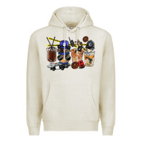 Oatmeal Heather Police Coffee Cups Premium Hoodie - FaDigitalArtStudio