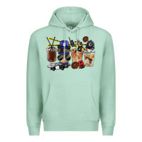 Seafoam Police Coffee Cups Premium Hoodie - FaDigitalArtStudio