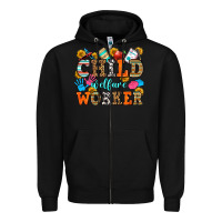 Black child welfare worker Zipper Hoodie - OliviaCreatesArt