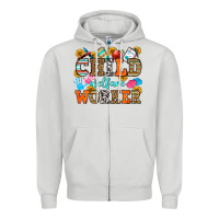 Dove Grey child welfare worker Zipper Hoodie - OliviaCreatesArt