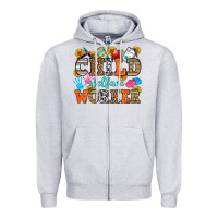 Heather Grey child welfare worker Zipper Hoodie - OliviaCreatesArt