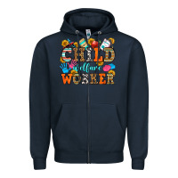 Navy child welfare worker Zipper Hoodie - OliviaCreatesArt