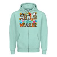 Seafoam child welfare worker Zipper Hoodie - OliviaCreatesArt