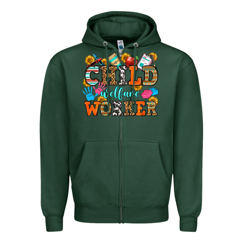 Child Welfare Worker Zipper Hoodie by OliviaCreatesArt | Teevron