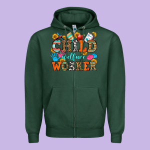 Child Welfare Worker Zipper Hoodie Designed By Oliviacreatesart