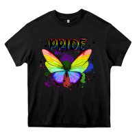 Black rainbow butterfly pride lgbtq Heavy Core Tee - MaliasSmallBusiness