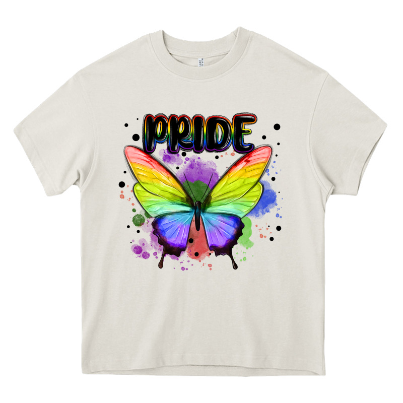 Rainbow Butterfly Pride Lgbtq Heavy Core Tee by MaliasSmallBusiness | Teevron
