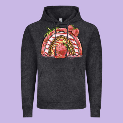 Strawberry Rainbow Vintage Hoodie Designed By Barkaloodesign