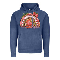 Vintage Denim strawberry rainbow Vintage Hoodie - BarkalooDesign
