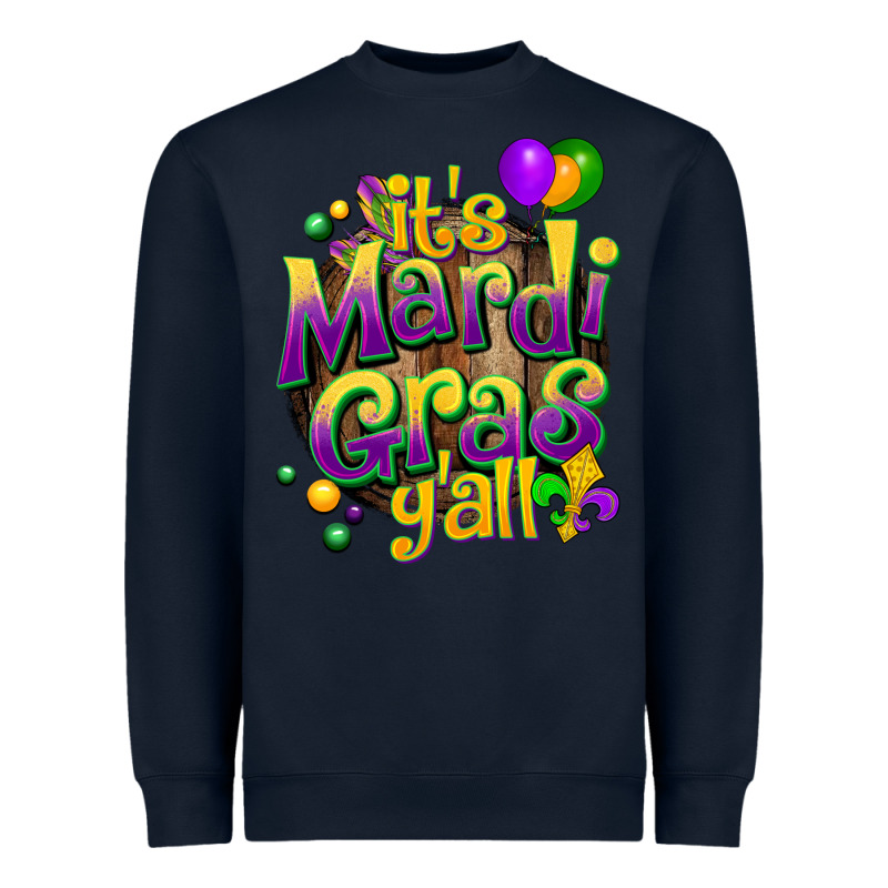 Its Mardi Gras Yall Heavyweight Sweatshirt by CowGirlArtShop | Teevron