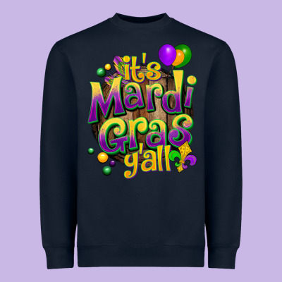 Its Mardi Gras Yall Heavyweight Sweatshirt Designed By Cowgirlartshop