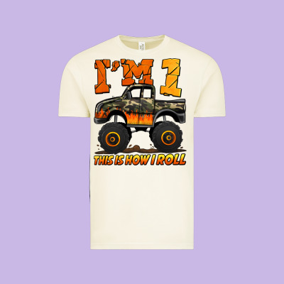 I'm One This Is How I Roll Monster Truck Birthday Vintage Tee Designed By Jasminsmagicworld