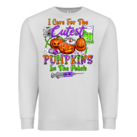 Dove Grey i care for the cutest pumpkins in the patch Premium Sweatshirt - BundleAndBundleShop
