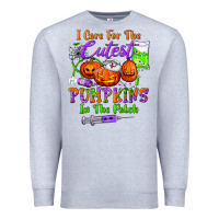 Heather Grey i care for the cutest pumpkins in the patch Premium Sweatshirt - BundleAndBundleShop
