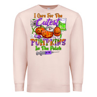 Pale Pink i care for the cutest pumpkins in the patch Premium Sweatshirt - BundleAndBundleShop