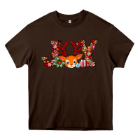 Chocolate Brown joy reindeer Heavy Core Tee - AdoDesignShop