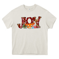 Cream joy reindeer Heavy Core Tee - AdoDesignShop