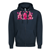 Navy breast cancer gnomies Zipper Hoodie - FaDigitalArtStudio