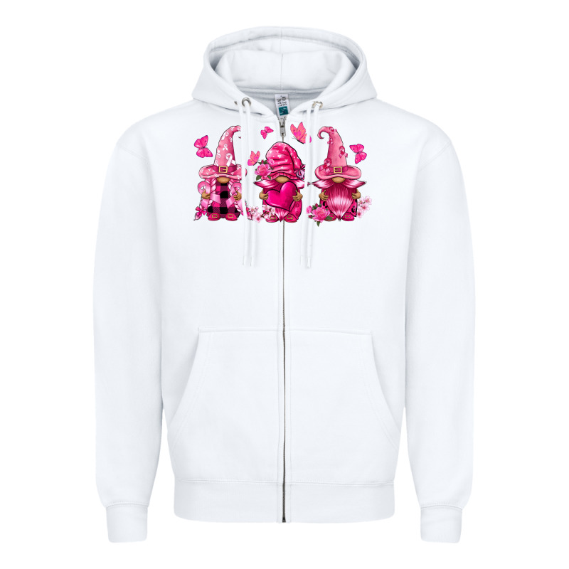 Breast Cancer Gnomies Zipper Hoodie by FaDigitalArtStudio | Teevron
