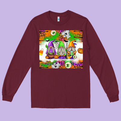 Halloween Gnomes Long Sleeve Tee Designed By Texasbilliewilder