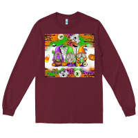 Burgundy Halloween Gnomes Long Sleeve Tee - texasbilliewilder