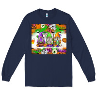 Navy Halloween Gnomes Long Sleeve Tee - texasbilliewilder