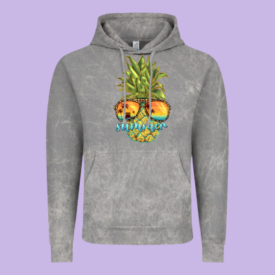 Pineapple Summer Vintage Hoodie Designed By Barkaloodesign