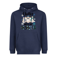 Navy Chillin With My Snowmies Heavyweight Hoodie - FaDigitalArtStudio
