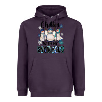 Plum Chillin With My Snowmies Heavyweight Hoodie - FaDigitalArtStudio
