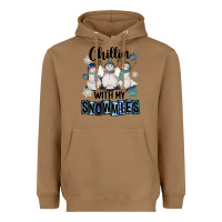 Toasted Coconut Chillin With My Snowmies Heavyweight Hoodie - FaDigitalArtStudio