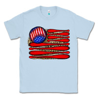 Dusty Blue leopard baseball flag5 Classic Tee - JahusDesignShop