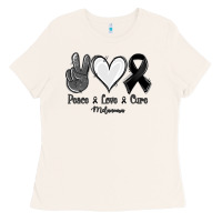 Bone Peace Love Cure Melanoma Cancer Ladies Tee - Jasminsmagicworld