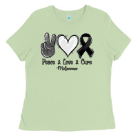 Peace Love Cure Melanoma Cancer Ladies Tee | Teevron