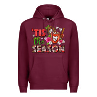 Burgundy tis the season baseball coffee mug Premium Hoodie - FaDigitalArtStudio