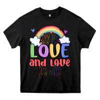 Black all for love and love for all Heavy Core Tee - MaliasSmallBusiness