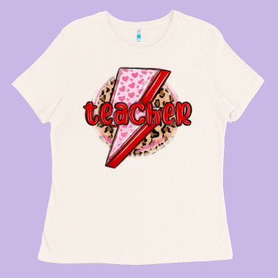 Teacher Lightning Bolt Valentines Day Ladies Tee Designed By Maliassmallbusiness